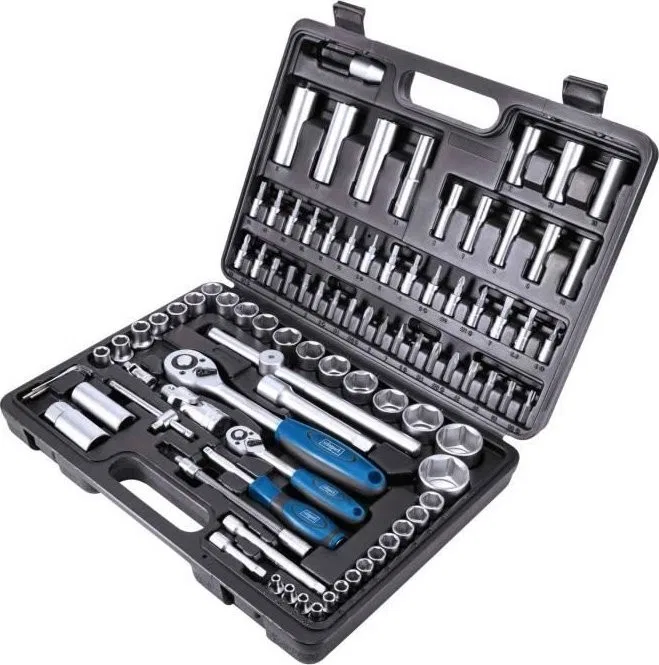 Scheppach Handwerkzeugsatz TB94 im Koffer, 1/4″–1/2″, 94-teilig, Scheppach
