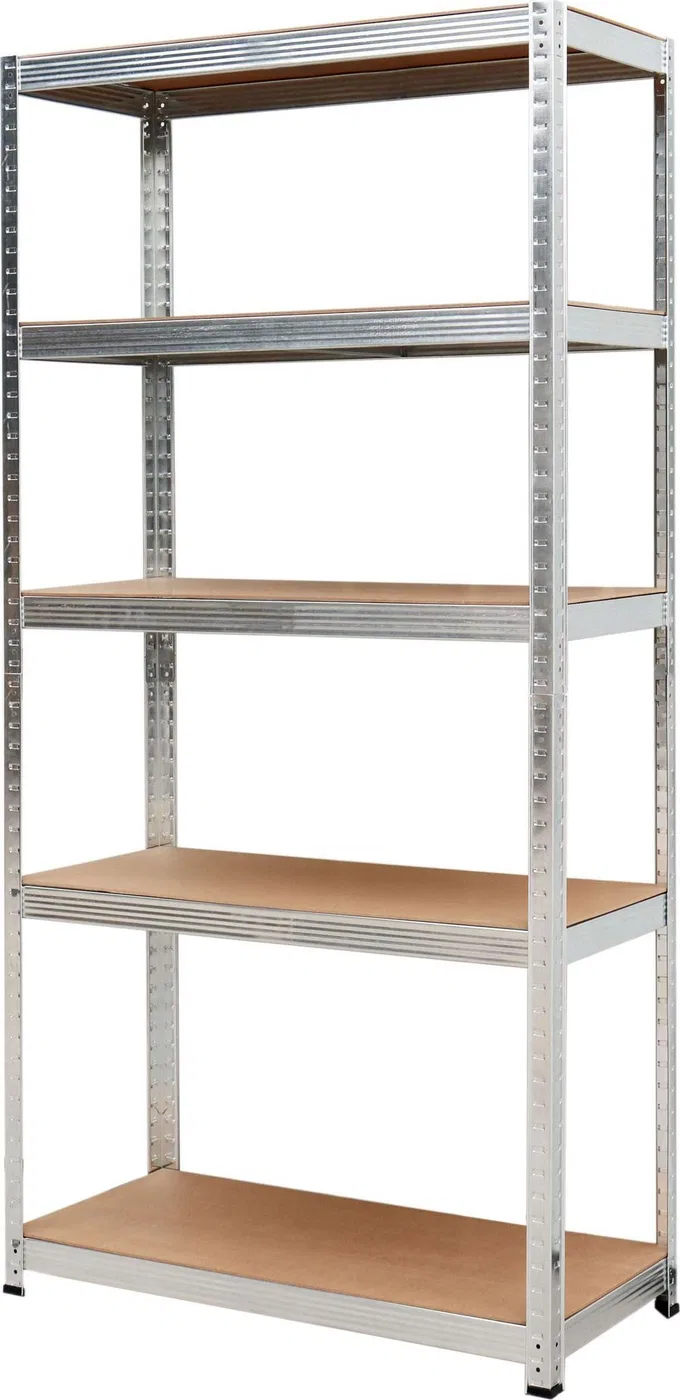 AWTools AWTOOLS REGAL MIT 5 EINLEGEN 180x90x40, TRAGFÄHIGKEIT 175 KG / 3,3 MM – STECKVERSCHLUSS, SCHNELLE MONTAGE