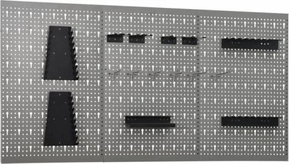 vidaXL Wandplatten mit Lochmuster, 3 Stück, 40 x 58 cm, Stahl