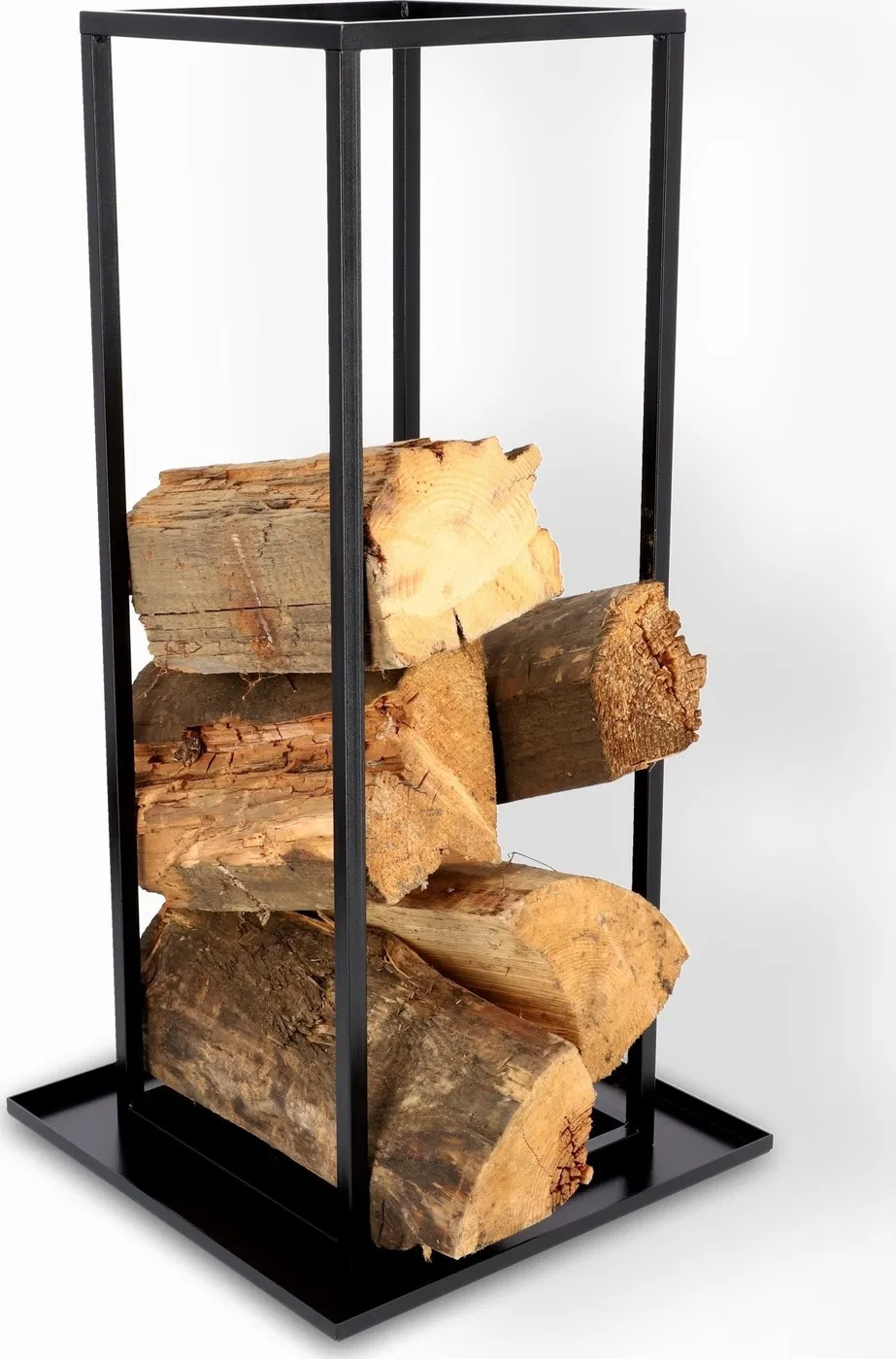Kadax Kaminholzständer, Holzkorb, schwarz