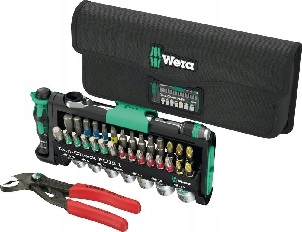 Wera Tool-Check Combi 1 m Tasche und Knipex Cobra-Zange, 40-teilig