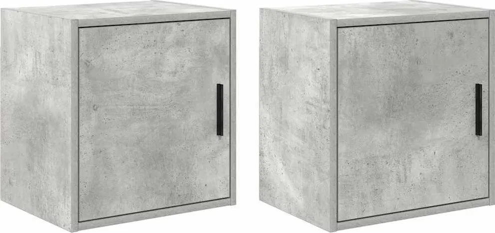 Wandschränke für die Garage, 2 Stück, Beton, Grau, Leimholz