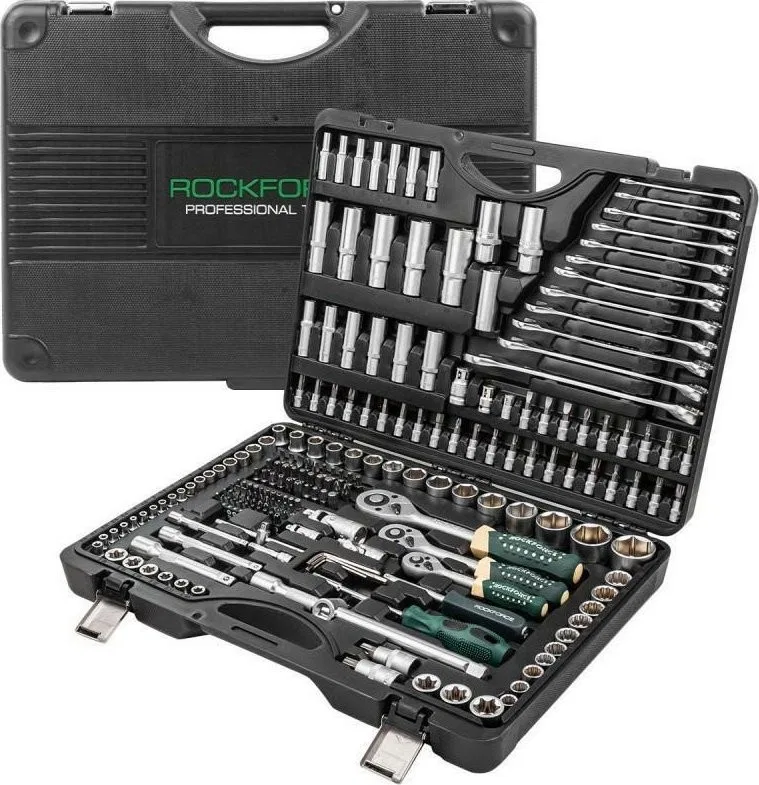 ROCKFORCE-Werkzeugset / WMC ROCKFORCE Schraubenschlüsselsatz 216 + 3-teilig 1/2" 3/8" 1/4"