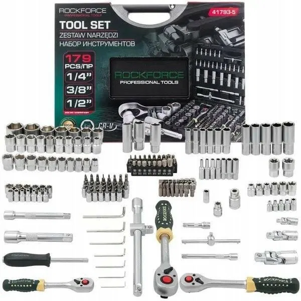 Werkzeugsatz, 179-teilig, 1/4", 3/8", 1/2" (Sechskant)