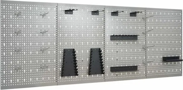 vidaXL Wandplatten mit Lochmuster, 4 Stück, 40 x 58 cm, Stahl