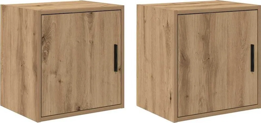 Wandschränke für die Garage, 2 Stück, Eiche im Handwerksstil, Leimholz