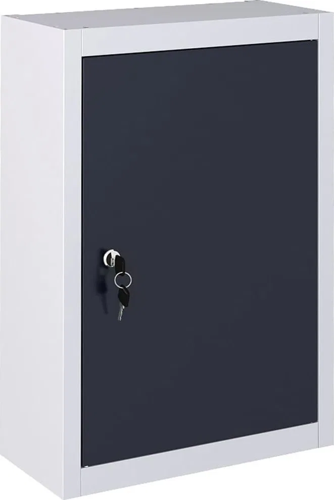 vidaXL VidaXL Wand-Werkzeugschrank, Metall, grau-schwarz