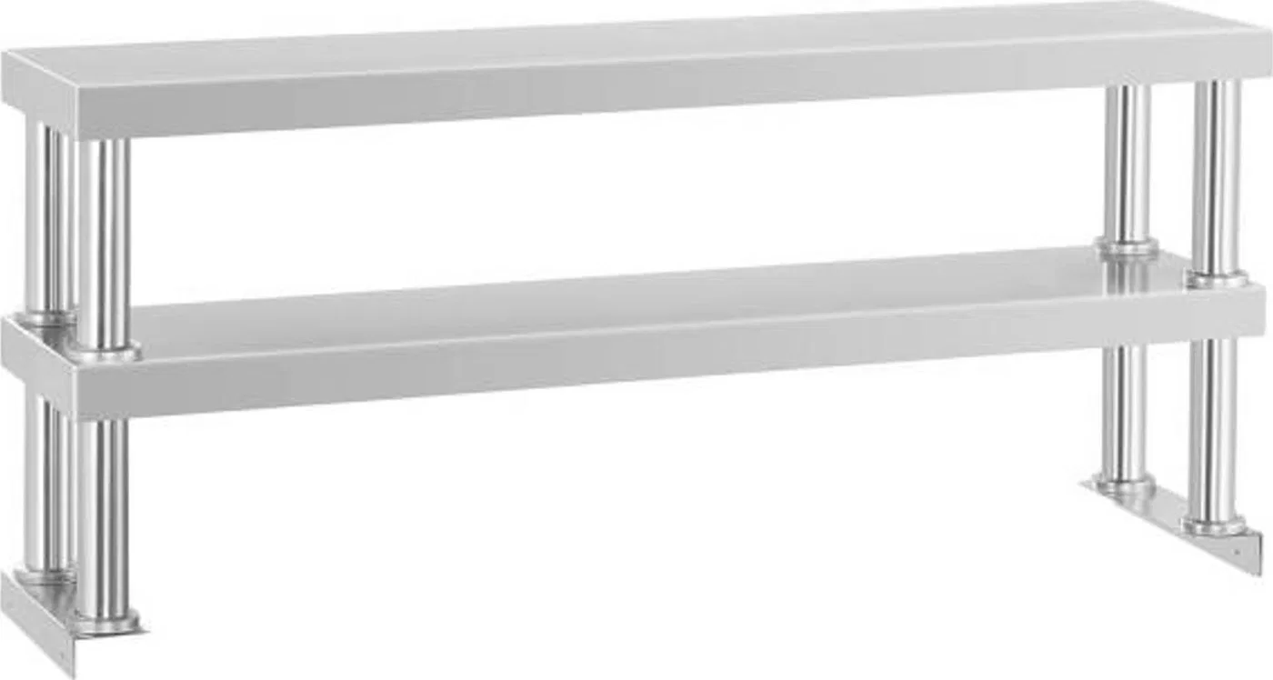 Royal Catering Verstellbare Stahlregale für den Küchentisch, Breite 120 cm