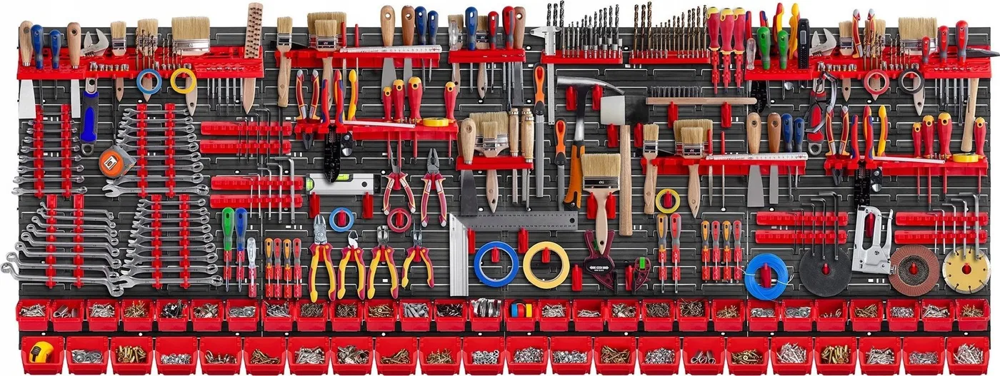 Kadax Werkzeugtafel Wand 232 x 78 cm, 140 Teile