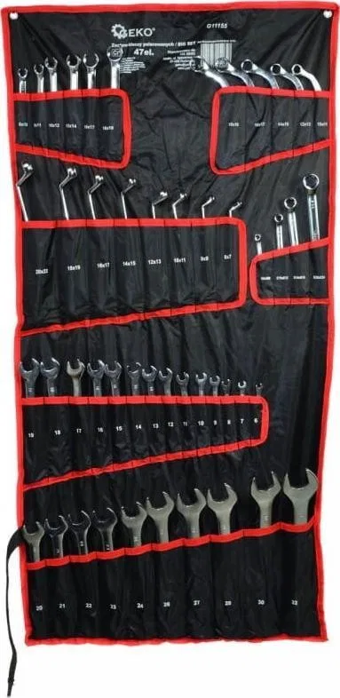 Geko-Werkzeugset POLIERTE SCHRAUBENSCHLÜSSEL, 47-TEILIG, CRV/ BIG SET(2) G11155 GEKO