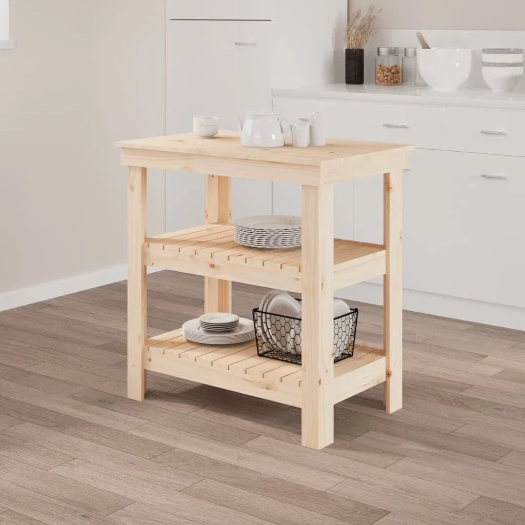 vidaXL vidaXL Arbeitstisch, 78,5 x 50 x 80 cm, massives Kiefernholz