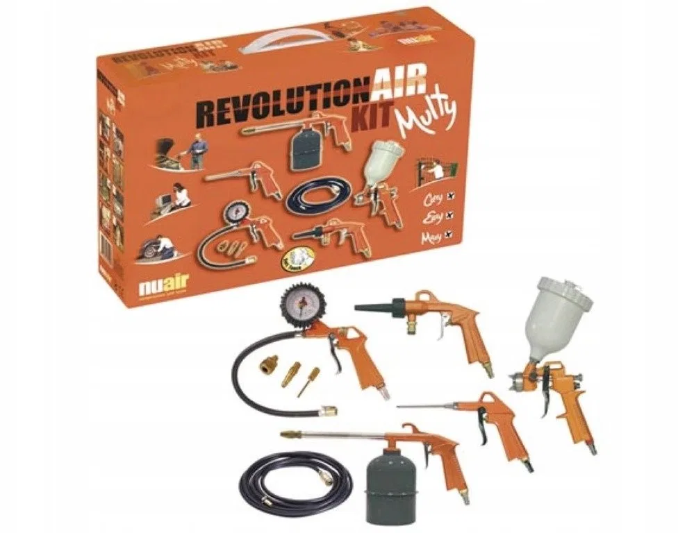 Druckluftwerkzeugsatz mit Zubehör NUAIR MULTI KIT, 9-teilig