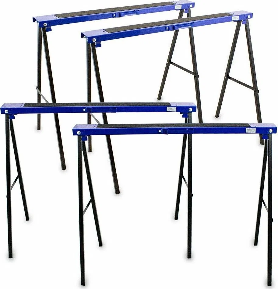 Set mit 4 Werkstattböcken und Tischstützen
