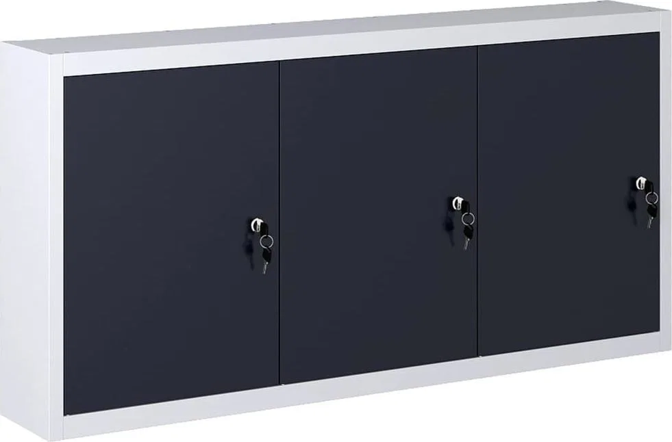 vidaXL Wandschrank aus Metall für Werkzeuge, grau-schwarz