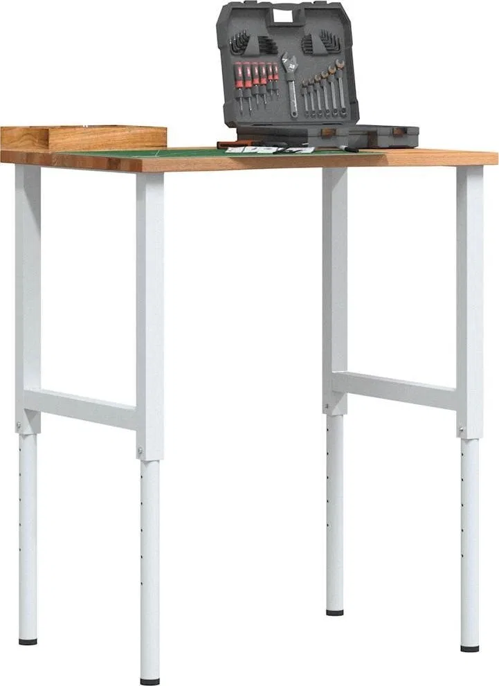 vidaXL vidaXL Arbeitstisch, hellbraun, 80 x 60 x (71,5–98) cm, Eichenholz