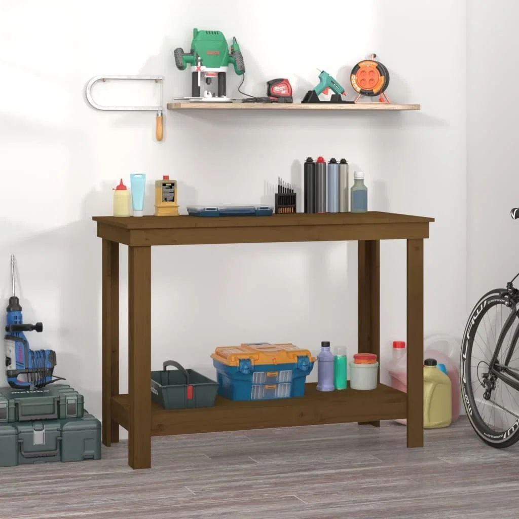 vidaXL Arbeitstisch, honigbraun, 110 x 50 x 80 cm, Kiefernholz