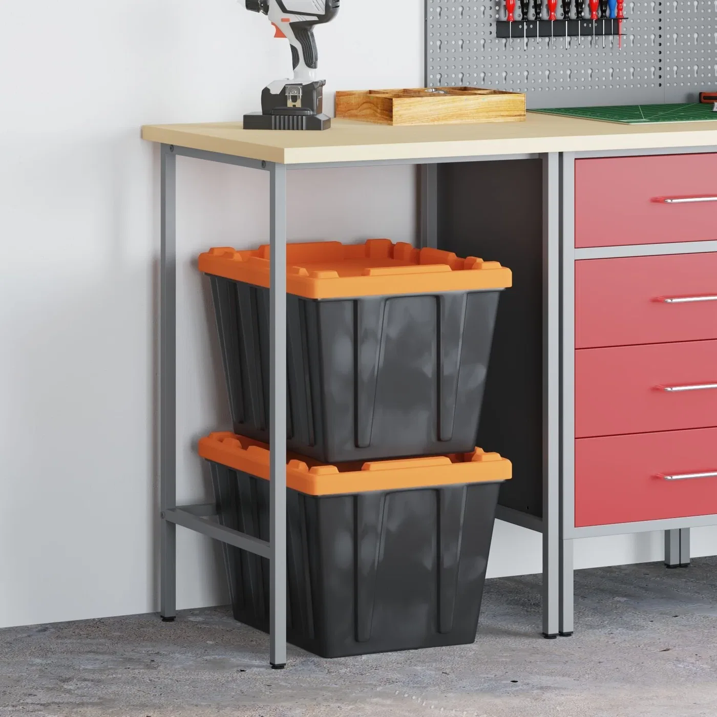 vidaXL Grau Stahl Verstellbare Beine Industrieller Ecktisch Quadratisch