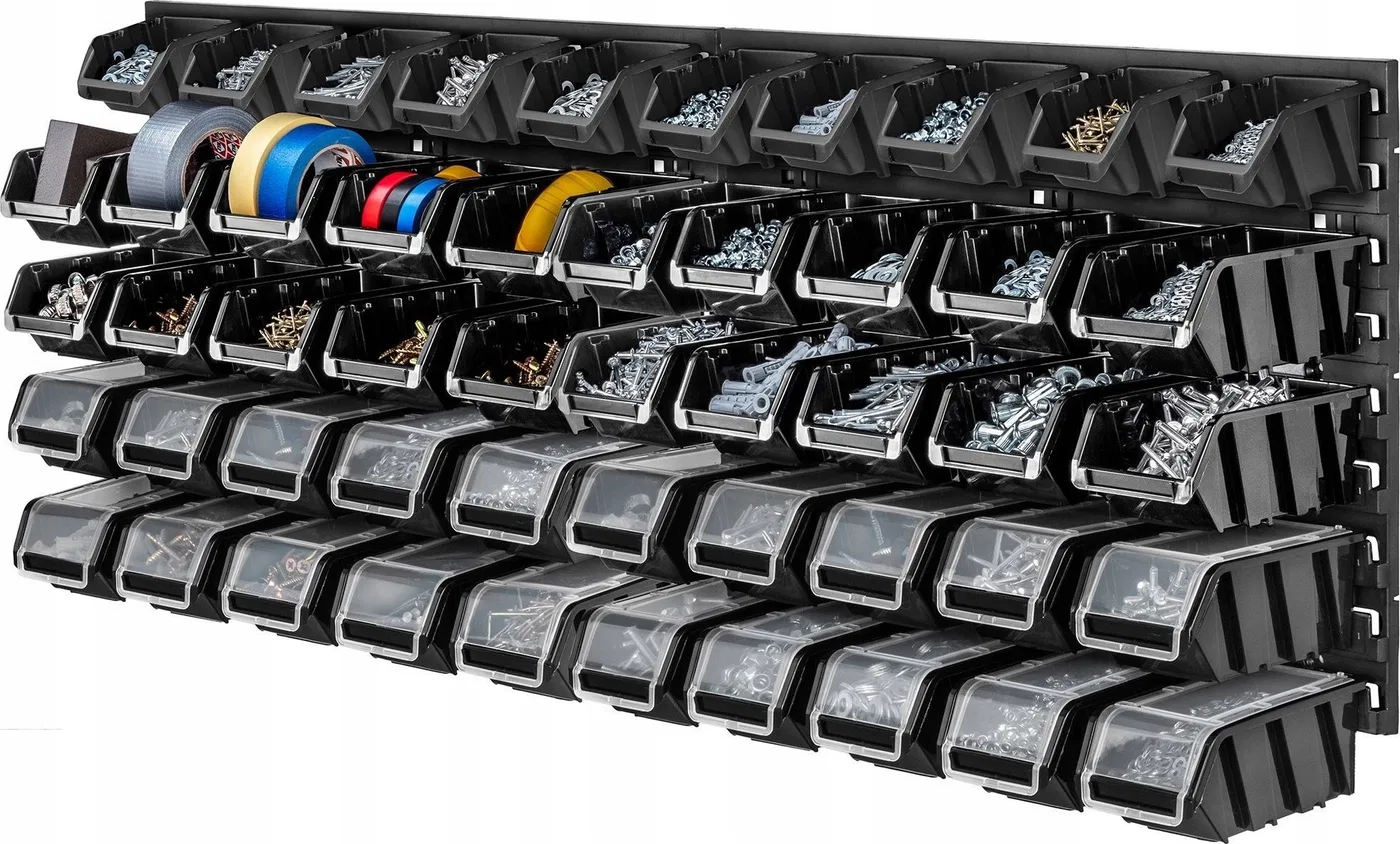 Kadax KADAX Werkzeugtafel 116 x 39, Wandhalterung für 50 Behälter