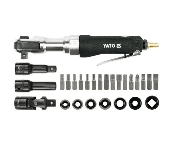Yato Schlagschrauber-Bit-Set mit Druckluft-Ratsche 1/2" 68 Nm, 30-teilig YT-0982