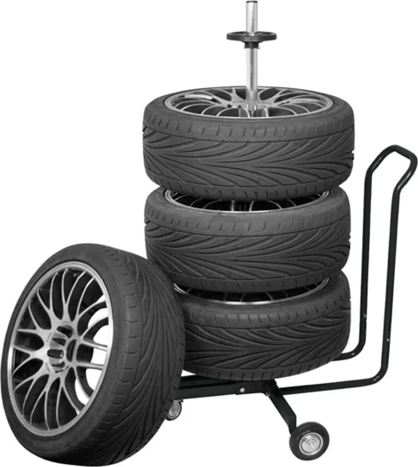 Carpoint Reifenständer mit Abdeckung, Aluminium, schwarz
