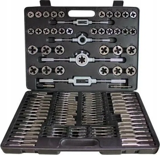 Gewindebohrer- und Gewindeschneiderset, 110-teilig (M2–M18), PU-Koffer