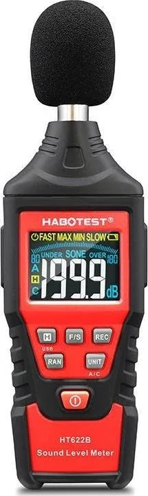 Habotest Digitales Dezibelmessgerät Habotest HT622B, USB, A/C