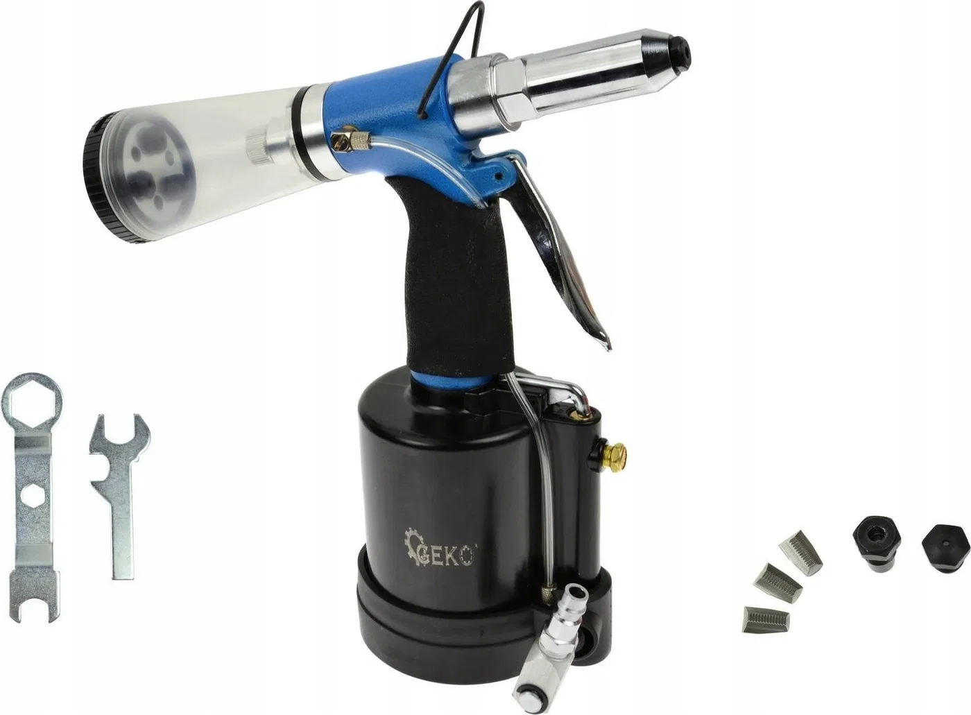 Geko Druckluft-Nietmaschine mit automatischer Zuführung für Nieten von 2,4 bis 6,4 mm (10)