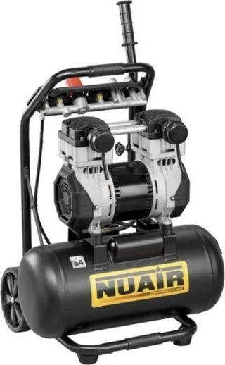 Nuair-Autokompressor – ÖLFREIER KOMPRESSOR 24 L, 8 BAR, GERÄUSCHARM 59 dB, 2 PS (1 STÜCK)