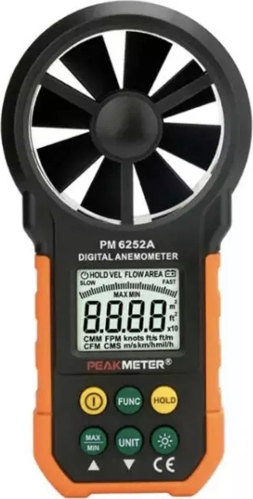 Peakmeter Professioneller Windmesser PEAKMETER PM6252A zur Messung von Wind und Luftströmung