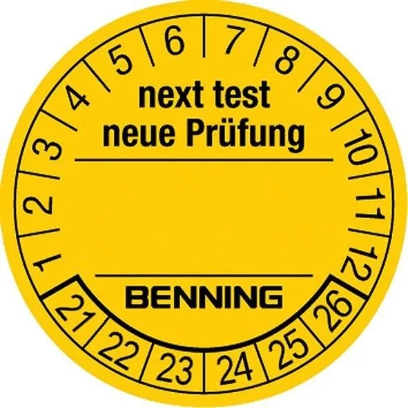 Benning Aufkleber – nächste Kontrolle
