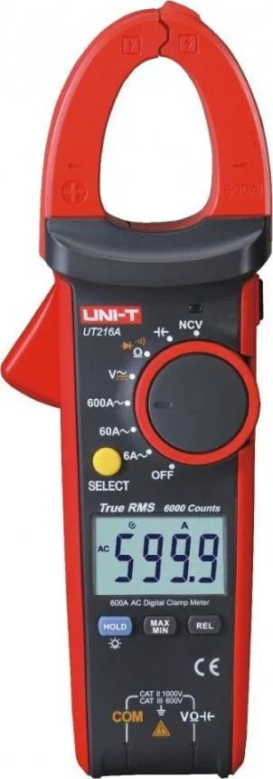 Uni-T Stromzangenmessgerät 600 A TrueRMS, Modell UT216A