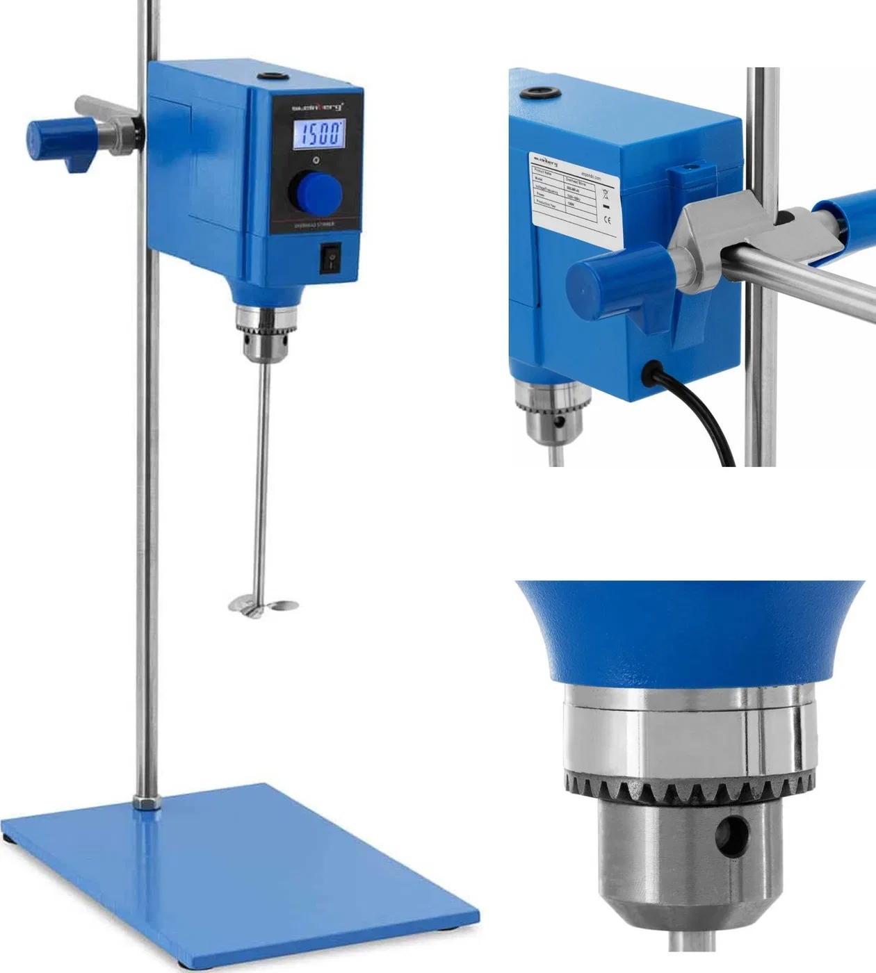 Steinberg Mechanischer Laborrührer mit LCD-Anzeige, 40 l, 1500 U/min, 16,6 W Mechanischer Laborrührer mit LCD-Anzeige, 40 l, 1500 U/min