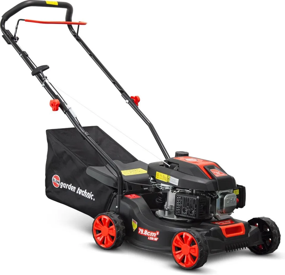 ELEM-Benzinrasenmäher, 1500 W, 79,8 cm³, 40,6 cm, 45 l