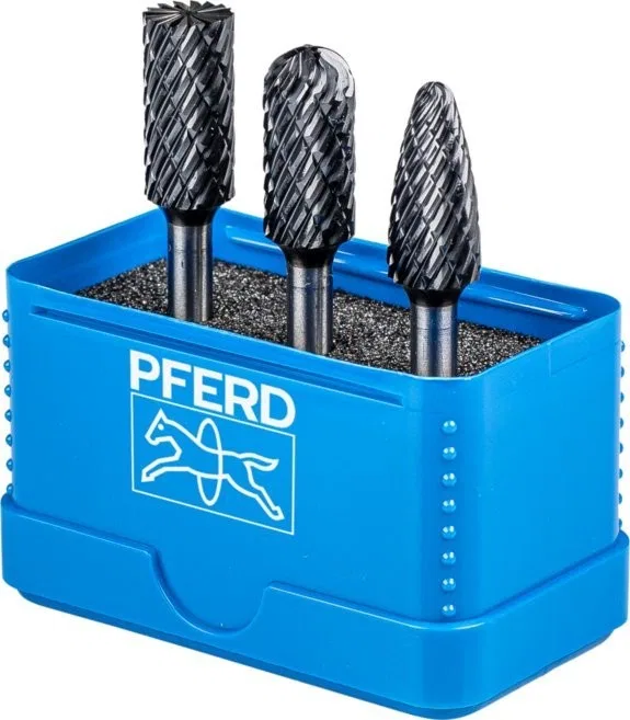 3-teiliges Hartmetall-Fräserset PFERD 1414 ALLROUND HC-FEP 12 mm