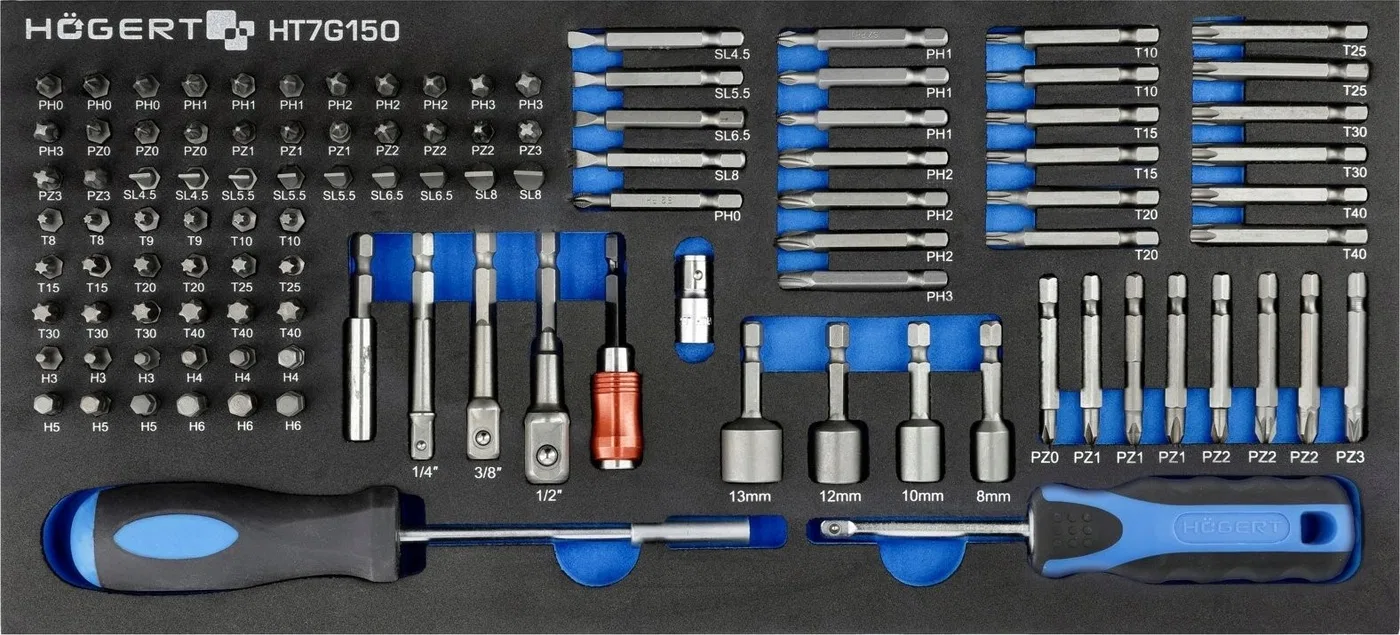 Högert Technik HOGERT Schraubendreher-Bit-Set, 107-teilig