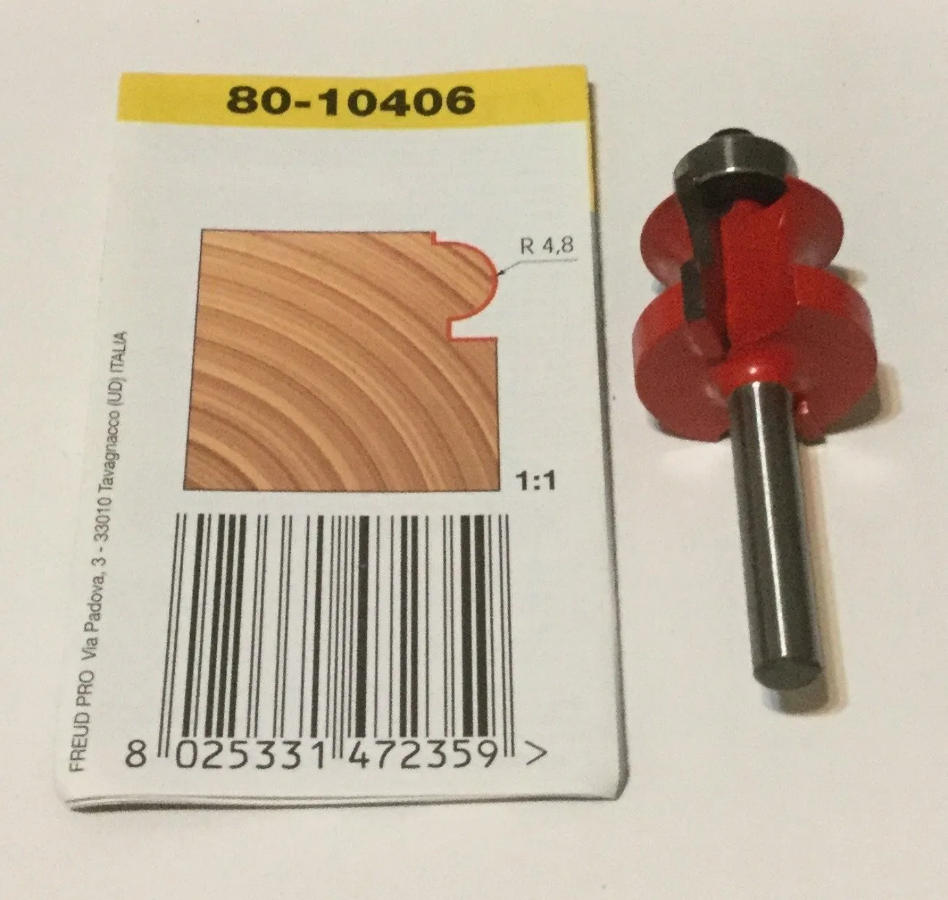 Fräser 80-10406P 25,4 × 17,5 × 6,0 R4,76
