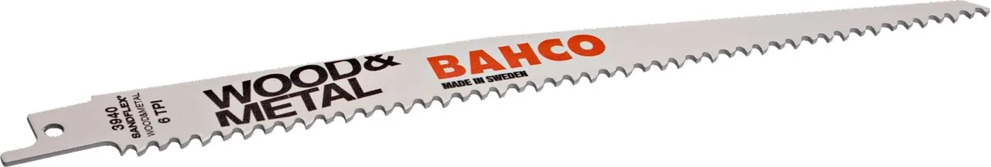 Bahco Bahco Sägeblätter für Kettensägen Sandflex Bi-Metal 300 mm × 1,3 mm SL 8/12 TPI, für Holz und Metall, 5 Stück