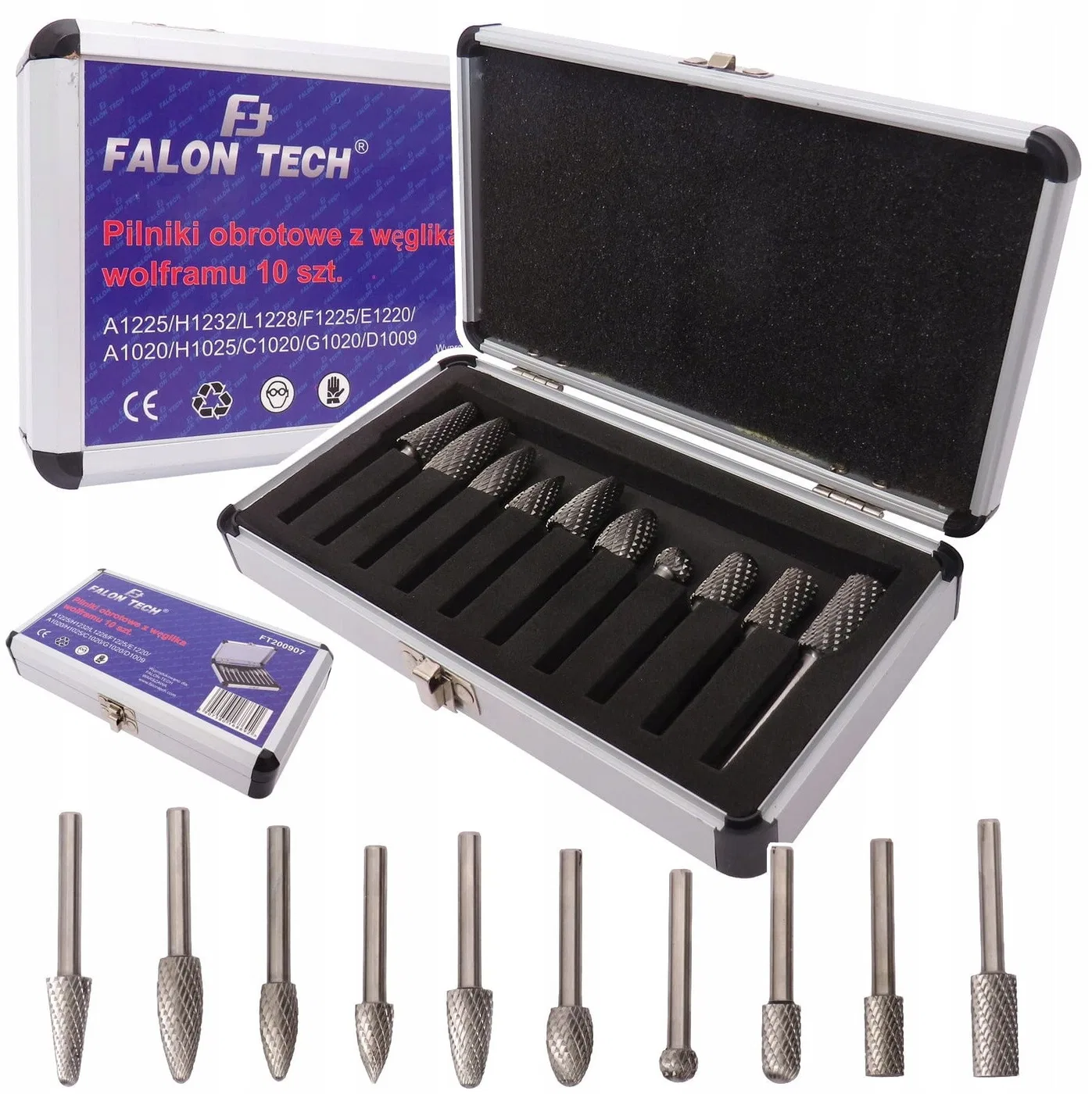 10-teiliges Set mit Rotationsfräsern für Metall