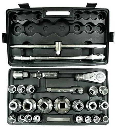 Beschaffung eines Schlüsselsatzes, 26-teilig, 3/4-1"/PLA/Silber, 21–65 mm
