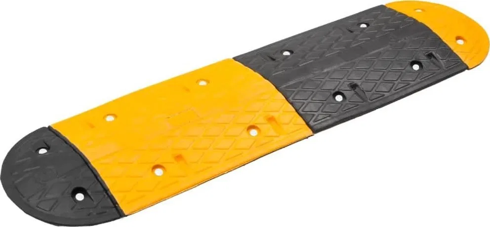 vidaXL vidaXL Bremsschwelle, gelb-schwarz, 129 x 32,5 x 4 cm, aus Gummi