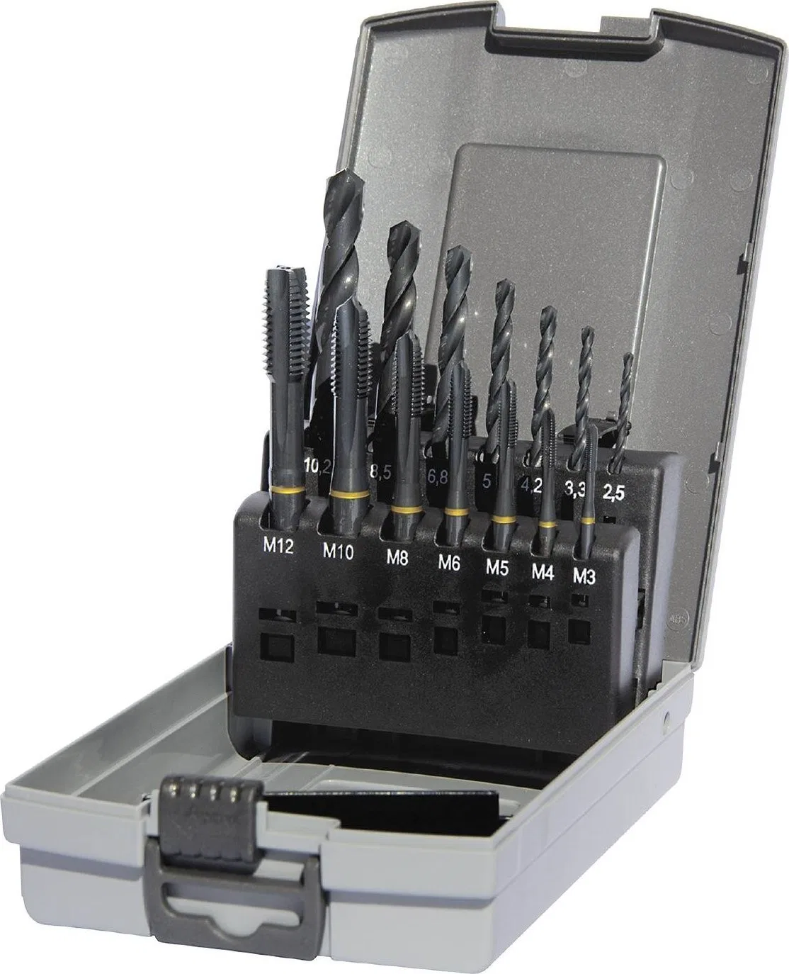 GUHRING-Set mit Gewindebohrern und Bohrern für Bohrungen M3–M12
