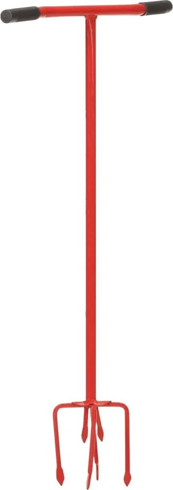 vidaXL Hand-Gartenlockerer, rot, aus Stahl