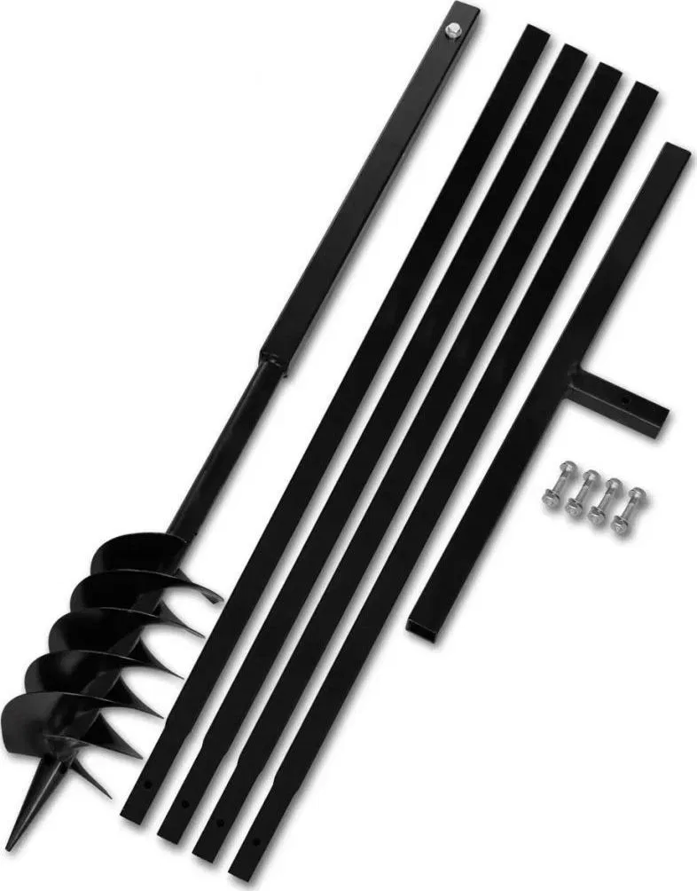 vidaXL Erdbohrer mit Griff, 120 mm, ausziehbar, 5 m, Stahl