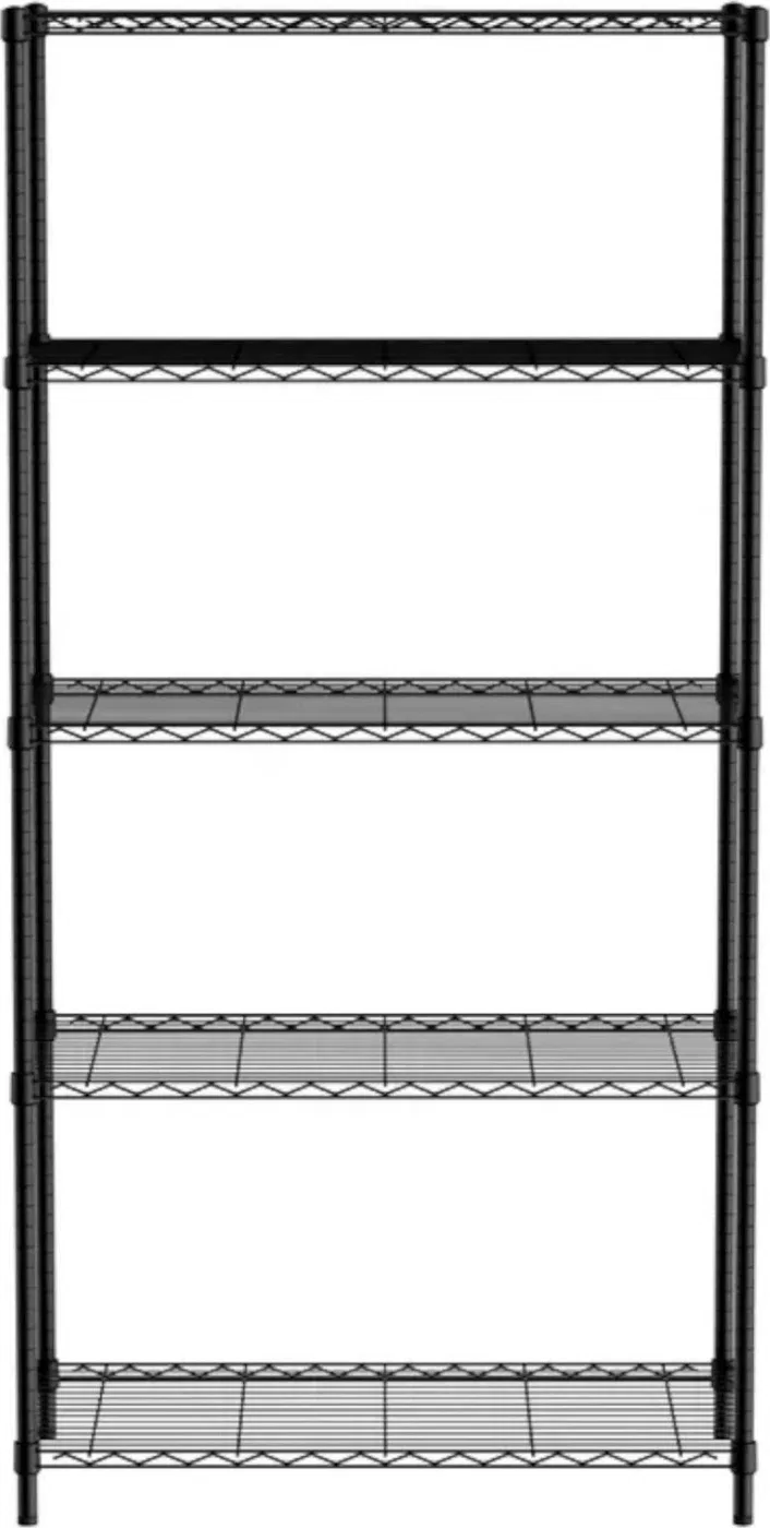 Hendi Zusammenbaubares Lagerregal mit 5 Fachböden, schwarz, 91 x 45 x 183 cm – Hendi 812990 Zusammenbaubares Lagerregal mit 5 Fachböden, schwarz, 91 x 45 x 18