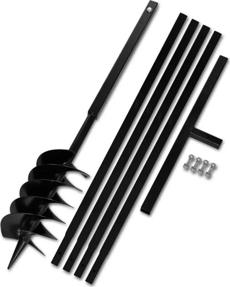 vidaXL Erdbohrer mit Griff, 150 mm, ausziehbar, 5 m, Stahl