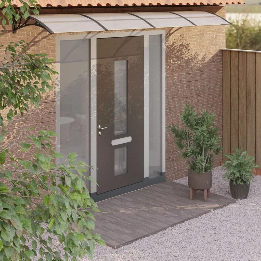 vidaXL vidaXL Türvordach, schwarz-transparent, 350 x 75 cm, Polycarbonat