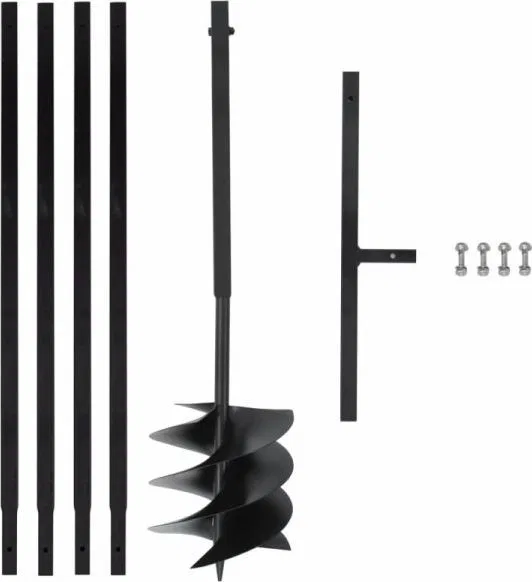 vidaXL Erdbohrer mit Griff, 250 mm, ausziehbar, 4 m, Stahl