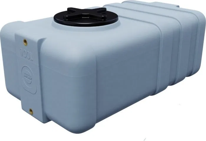 UHP Kunststoffbehälter 100 l SG, grau, Maße 80 x 48 x 34 cm (Gewinde unten 3/4 Zoll)