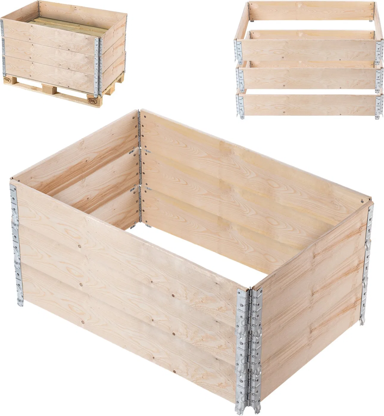 Kadax KADAX Palettenaufsatz 1200x800x200, 1. Wahl, 3er-Pack
