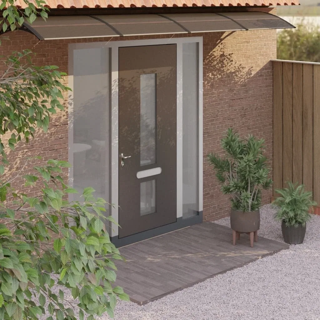 vidaXL vidaXL Türvordach, schwarz, 400 x 100 cm, Polycarbonat